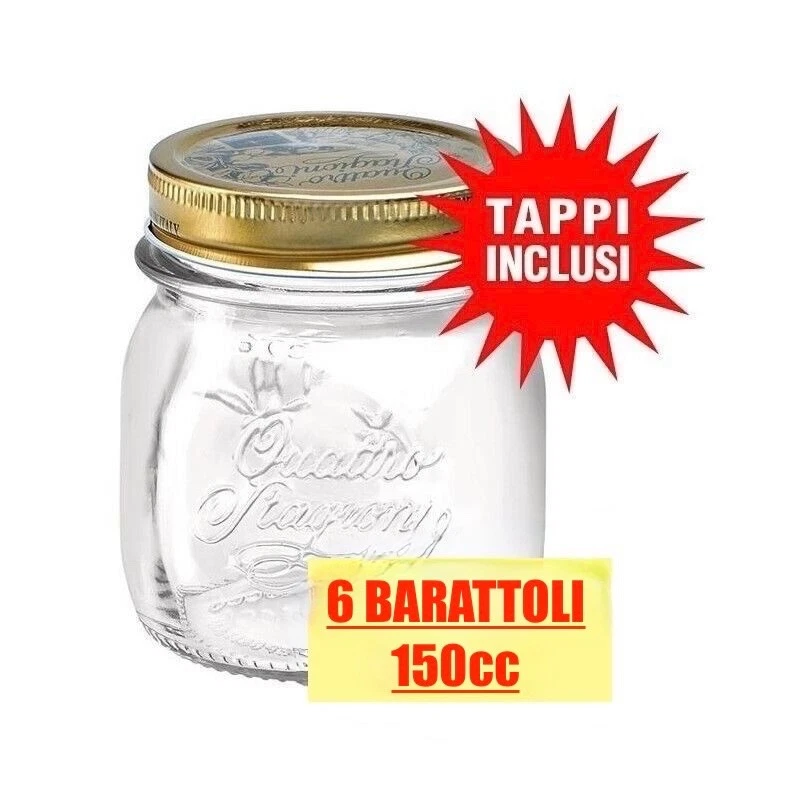 Set di 6 vasetti da 314 ml, adatti come vasetti per conserve e