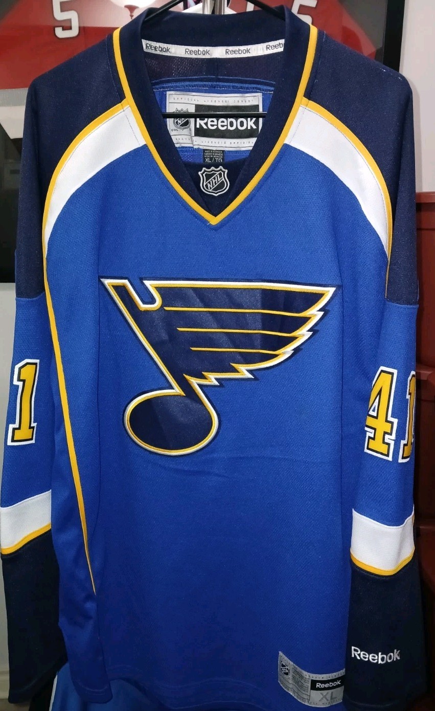VINTAGE #41 Jaroslav HALAK St. Louis BLUES Off. Lic. REEBOK Jersey, Sz Men's XL thumbnail 2