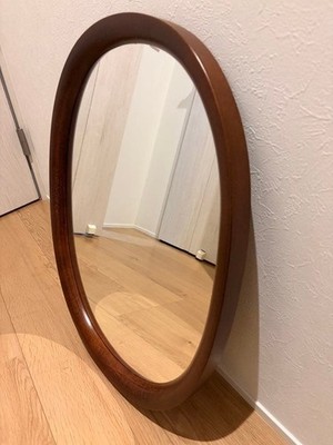 Akita Mokko Sori Yanagi Bentwood Wall Mirror Oval Wood Brown Colour used