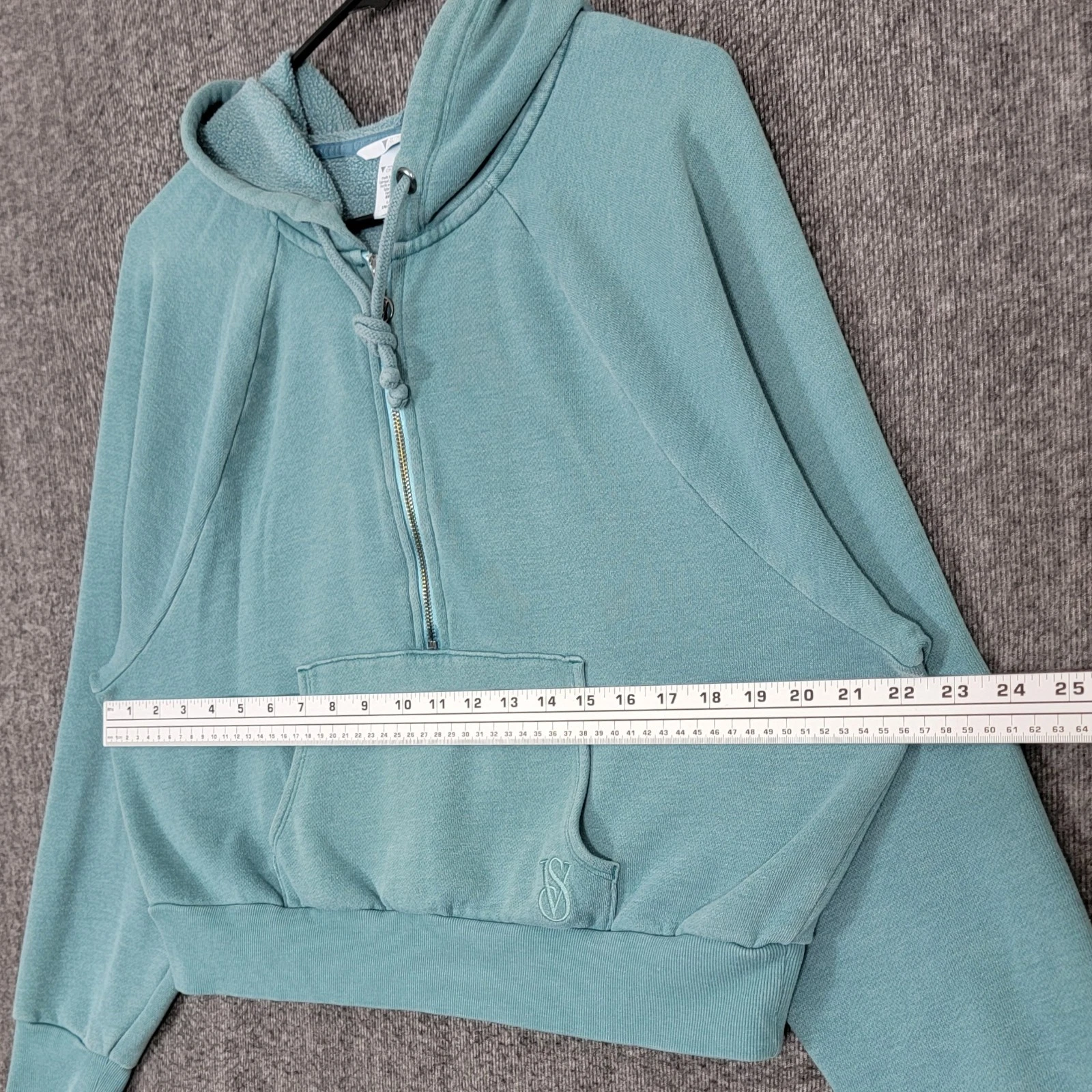 UNDERCOVER Felpa con cappuccio Victoria’s Secret On Point donna grande turchese ritagliata manica lunga