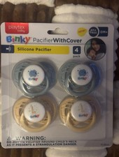 BL Playtex Baby Silicone Pacifier W/ Cover 4 Pack 0M latex nipples