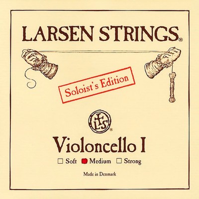 Larsen Strings Soloist Edition Cello A String 44 Size, Medium Steel, Ball End