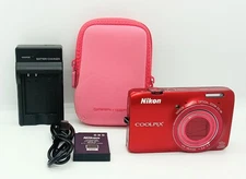 [Near MINT/charger/Case] Nikon COOLPIX S6300 16MP Digital Camera 10x Zoom Red