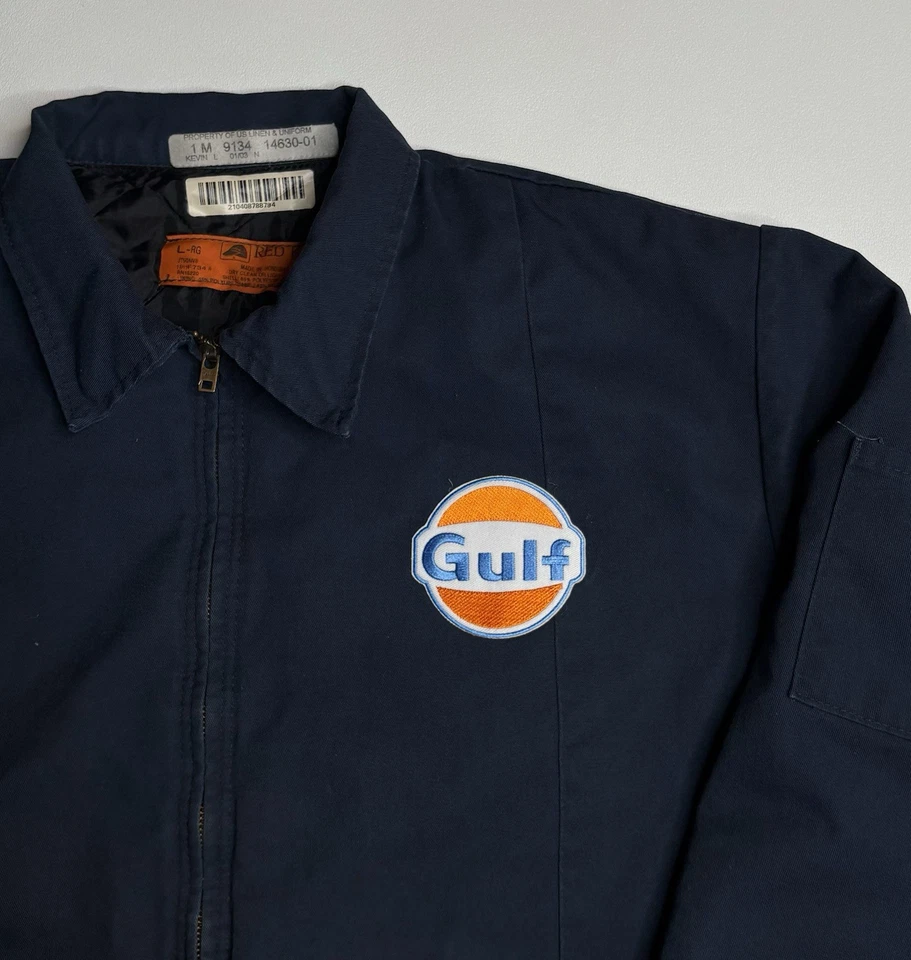 Chaqueta de Trabajo Mecánico Gasolinera Gulf De Colección Ropa de Trabajo Automotriz | L Foto 2 de 4