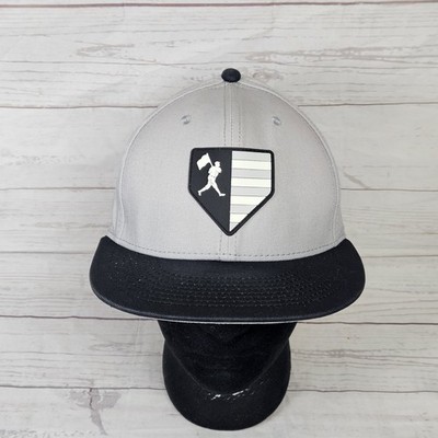 Baseballism Snapback Hat Gray Black Rubber Base Logo Patch 