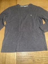 Polo Ralph Lauren Sleepwear Gray Waffle Knit Long Sleeve Shirt Mens Sz XL Lounge