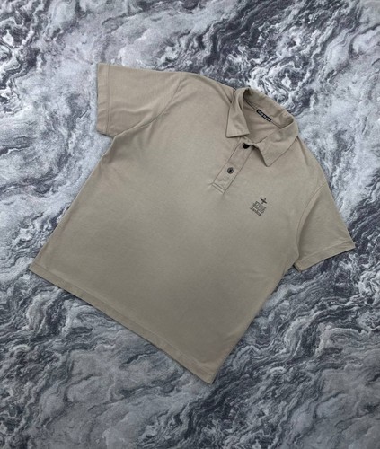 Stone Island, Vintage Stone Island Denim Polo Shirt 90s Men Size M Beige