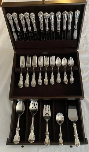 Reed & Barton Burgundy Sterling Silver Flatware Set - Service for 12, 53 pieces