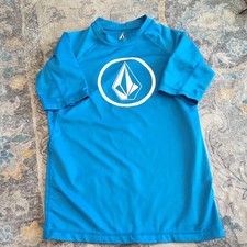 Volcom Blue Rash Guard Large Youth UPF 50 Anti-UV Polyester Elastane