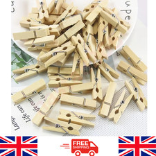Mini Pegs Natural Wooden Craft Cloth Photo Wood Hanging Small Spring Clips 25mm