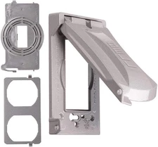 Hubbell Bell Weatherproof Flip Cover, 2.87"W x 4.84"H, Gray Finish