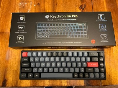 Keychron K6 Pro Wireless Mechanical Keyboard RGB Blue Switch With Aluminum Frame