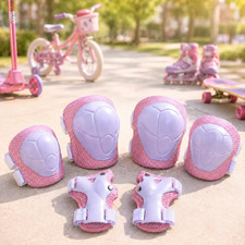 Kids Protective Gear Set, Knee and Elbow Pads with Wrist Guards for Kids 5-9 ...