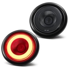 4 Round Halo Led Tail Light Smoked Lens Waterproof Stop Turn Somked Lens Red