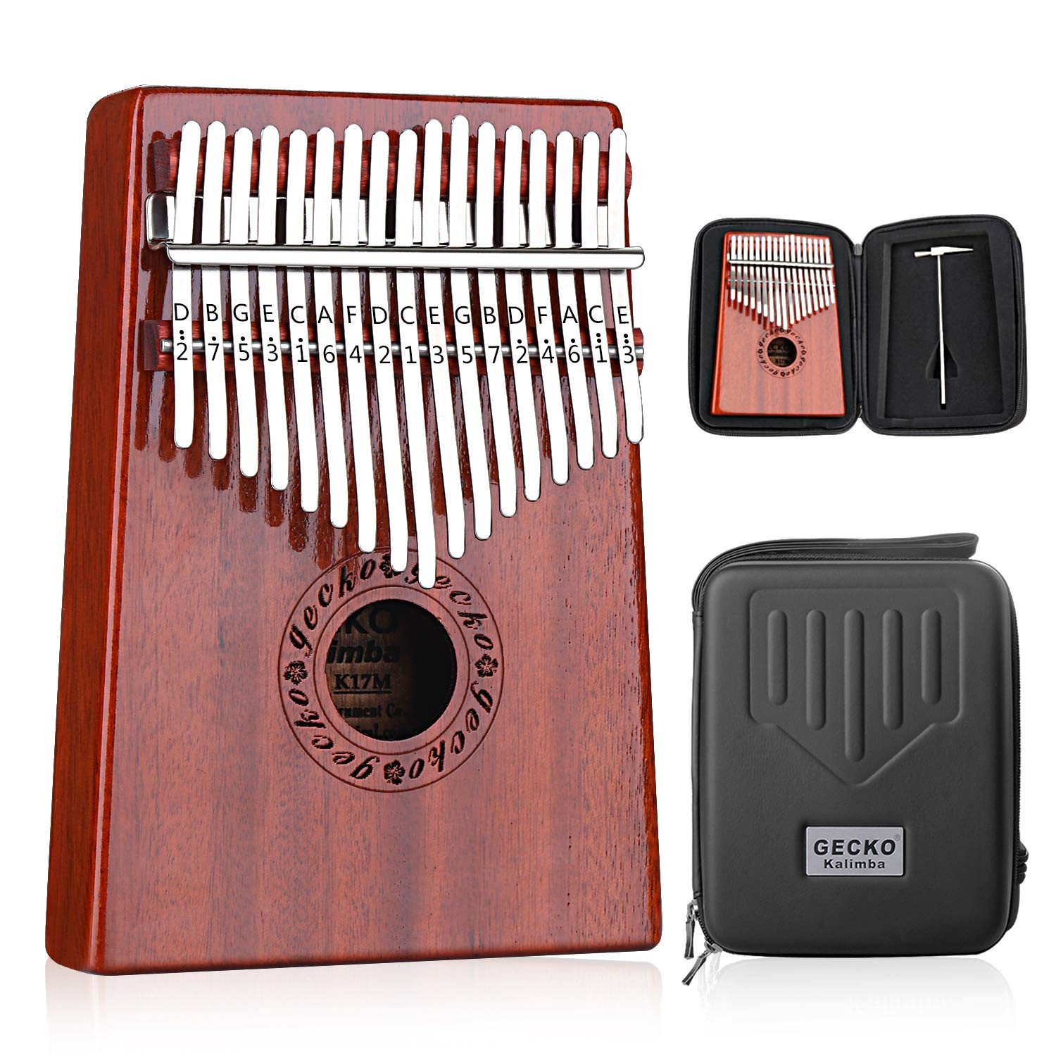 Kalimba 17 Keys Thumb Piano with Waterproof Protective Box Tune Hammer and St...