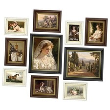 Vintage Picture Frames Collage Frame Set, Multi 10 Pack Black Brown White
