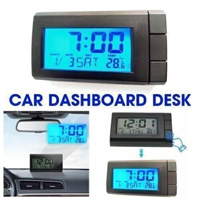 Auto Mini Uhr Thermometer LED leuchtend Digitalanzeige für PKW Auto LKW KFZ Neu.