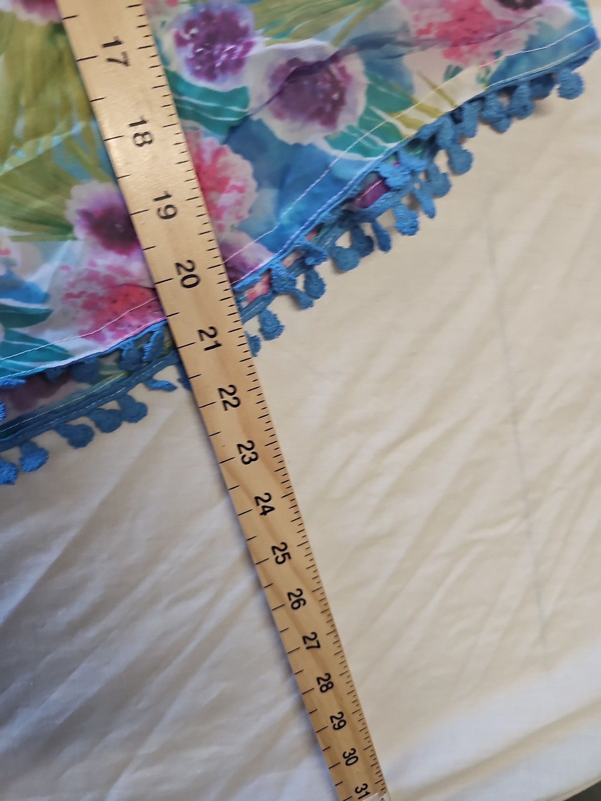 Lollidays Floral Blue Boho Tunic Top with Tassel Hem  CC941 image 6