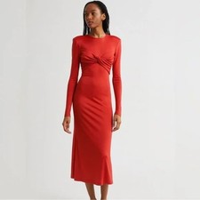 FARM RIO Red Twisted Cup Midi Dress – Size XXS