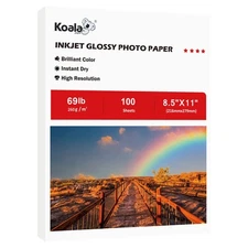 Koala Heavyweight Thick Glossy Photo Paper Single Sided 8.5x11 Inches 69LB 26...