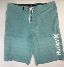 Hurley Board Shorts Mens 36 Teal Phantom Stretch Swim Surf Shorts