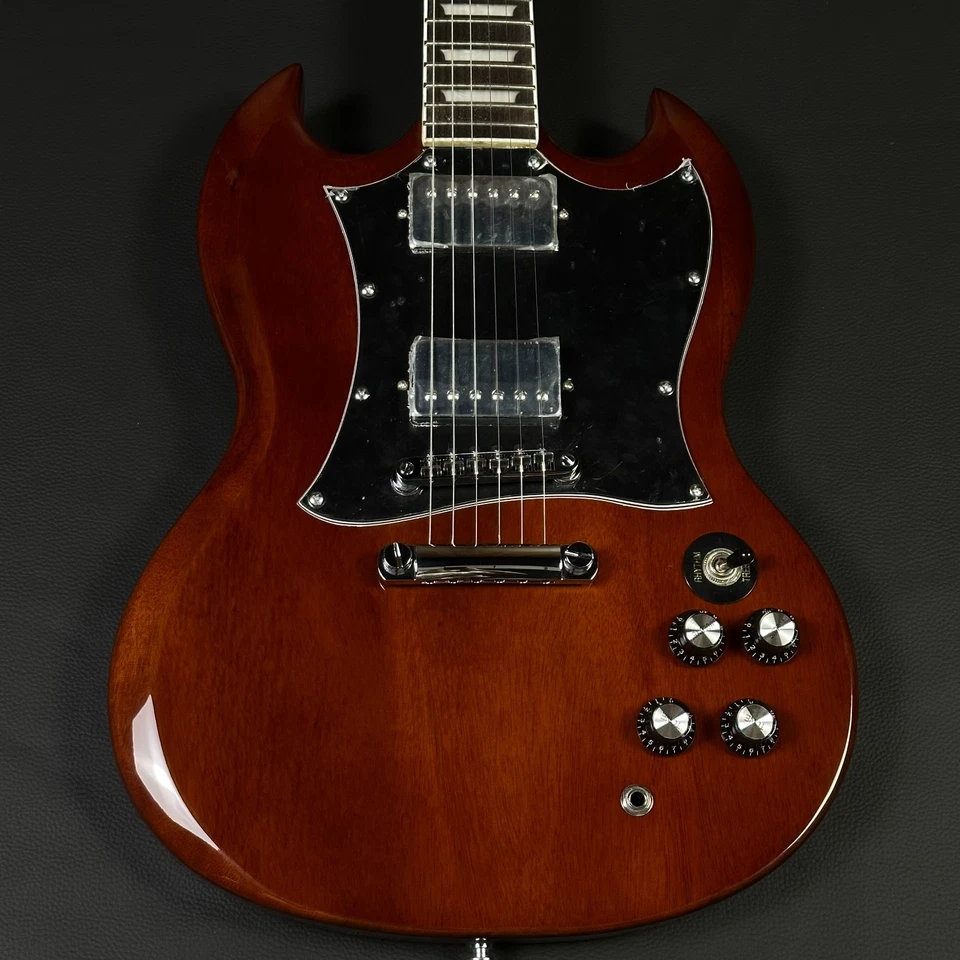 NEW SG 400 Electric Guitar Brown color HH Pickups Fixed Bridge Black Pickguard - Image 4 of 4