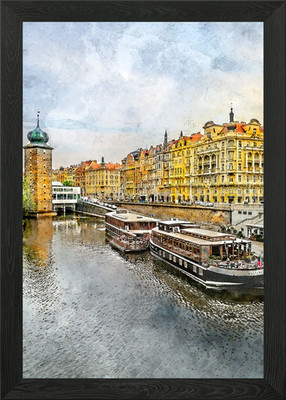 Prag Stadt Kunst Gerahmtes Wandbild Poster Leinwanddruck Bild