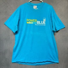 PG&E Volunteer Shirt Vintage Mens XL Power of Blue Giving Time Energy 2 Sided