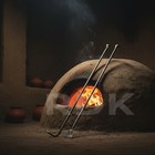 40" Tandoori Naan Hook Scraper with Seekh Rods Skewers Sticks Large Set