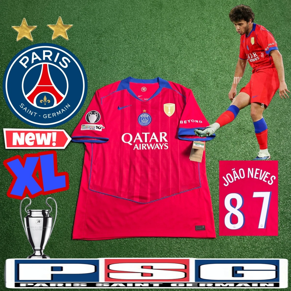 NIKE Paris Saint-Germain ユニフォーム XL Preços baixos em Paris Saint-Germain Tamanho Extra Grande fã de