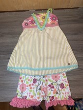 Bundle of 2 Matilda Jane Girls 2-Piece Floral Tank Top  Ruffle Shorts girls 6