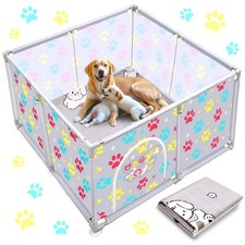 2026 Upgraded Whelping Box for Dogs,24.8   Extra Tall Dog Whelping Pen with Wh...