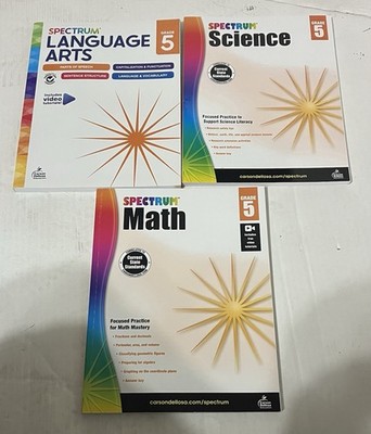 Spectrum Math Science Language Arts, Grade 5 by Spectrum (3 Trade Paperback) VG+