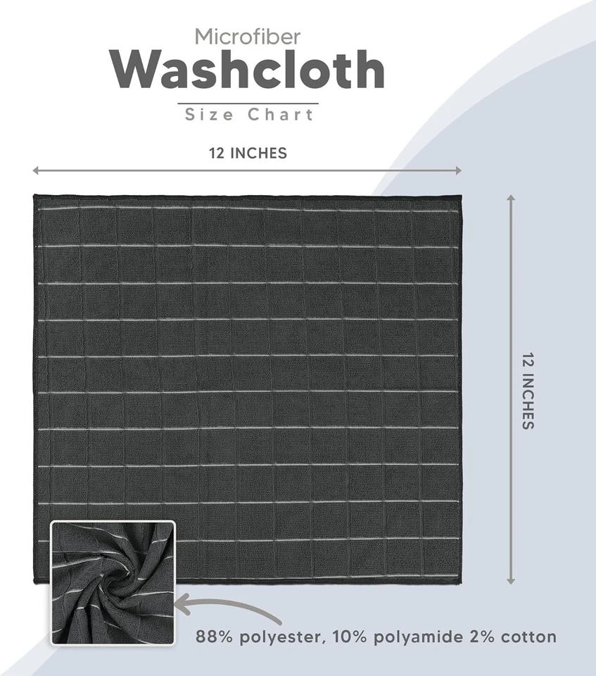 Paquete de 8 paños de lavado Utopia Towels, 12 por 12 pulgadas, altamente absorbentes y supe Foto 3 de 4