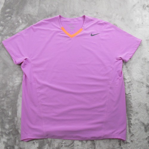 Nike Rafa Nadal Shirt Mens XL Purple V-Neck Tennis Rafa Bull Dri-FIT Acapulco