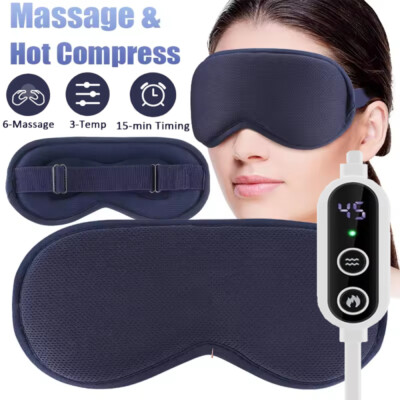 USB Heated Eye Mask Warm Eye Compress Heating Pad for Blepharitis Sleep Dry Eyes