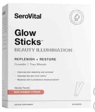 SeroVital Glow Sticks Sun-Kissed Citrus, 35 Individual Serving Stick Packs New !