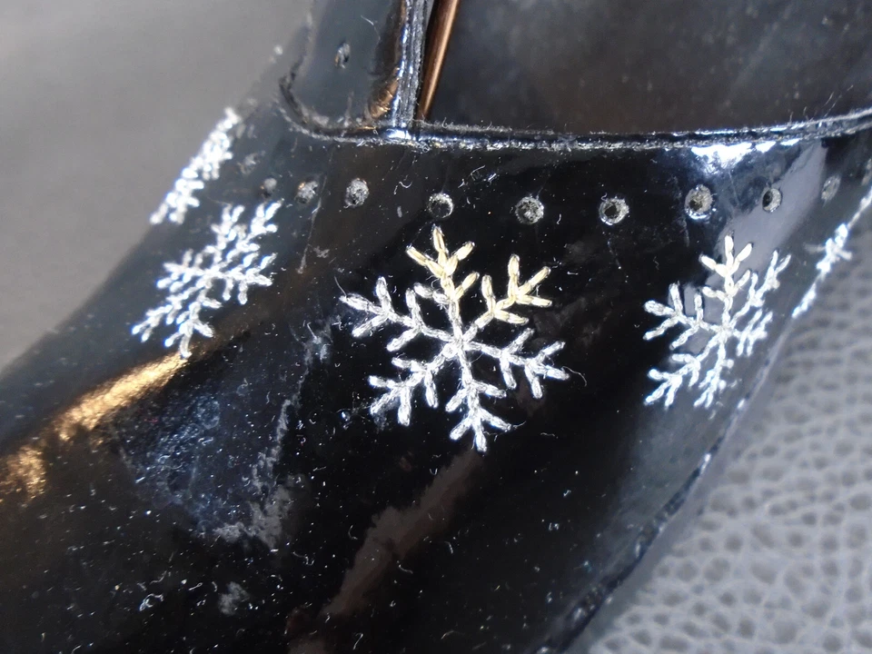 Zapatos Hanna Andersson 40 Mary Jane charol negro copo de nieve bordado Foto 2 de 4