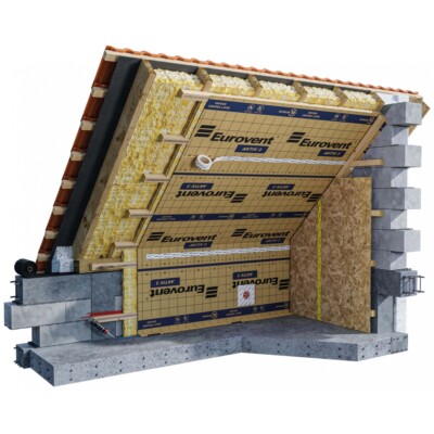 75qm Eurovent  AKTIV3 eine dreilagige active Dampfbremse KLIMAMEMBRAN 140g/m²