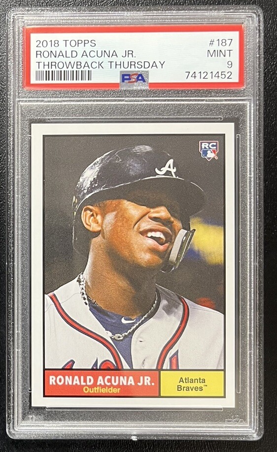 2018 Topps Throwback Thursday RONALD ACUNA #187 RC PSA 9 LOW POP 🔥