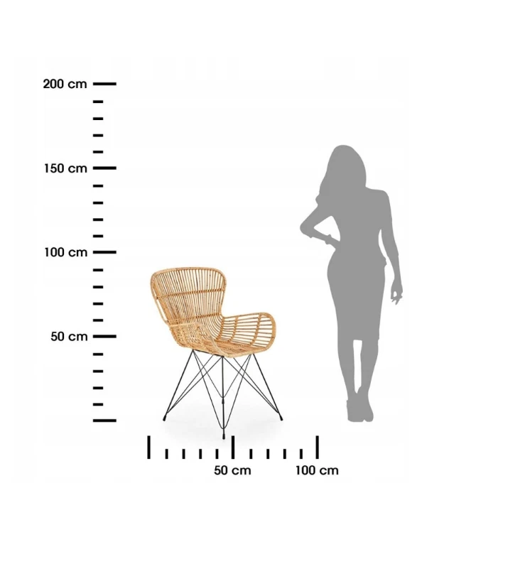 Rattanstuhl geflochten Korbstuhl Sessel mit Armlehne Naturmaterial Haus Garten - Bild 4 von 4