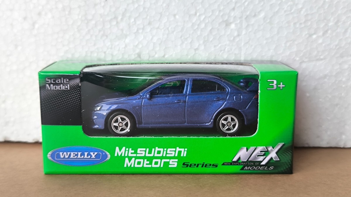 WELLY 1:64 1:60 MITSUBISHI LANCER EVOLUTION X 10 BLUE scale car