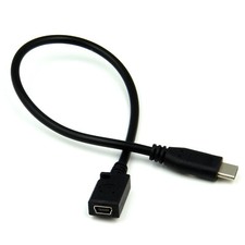 Mini USB Female to USB Type C Male Charging Data Transfer Sync Adapter Cable