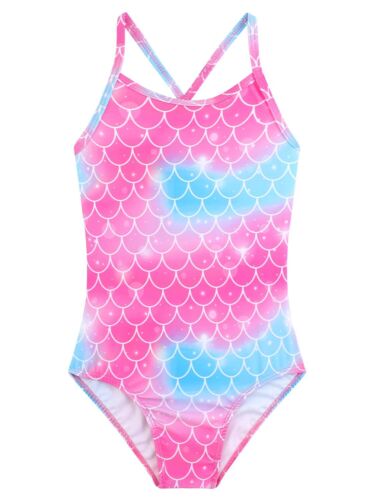 Mermaid Bathing Suit for Girls Summer One Piece UPF 50+ Quick Dry Beach Bathing