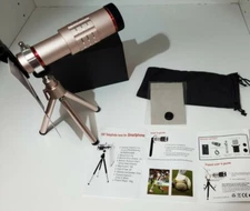 18X Telescope Camera Lens Zoom Mobile Phone Lens Kit + Mini Tripod US PINK