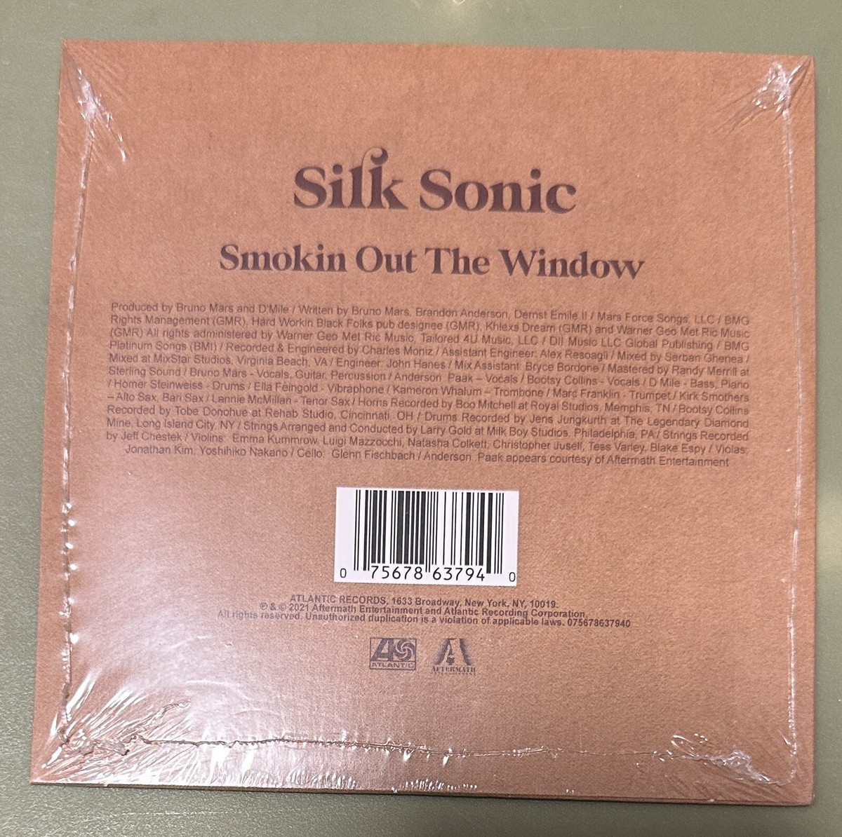 Silk Sonic Smokin Out The Window 1 track CD single Bruno Mars