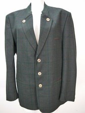 Monarch München Schurwolle grün schwarz kariert toller Herren Loden Janker Gr.52