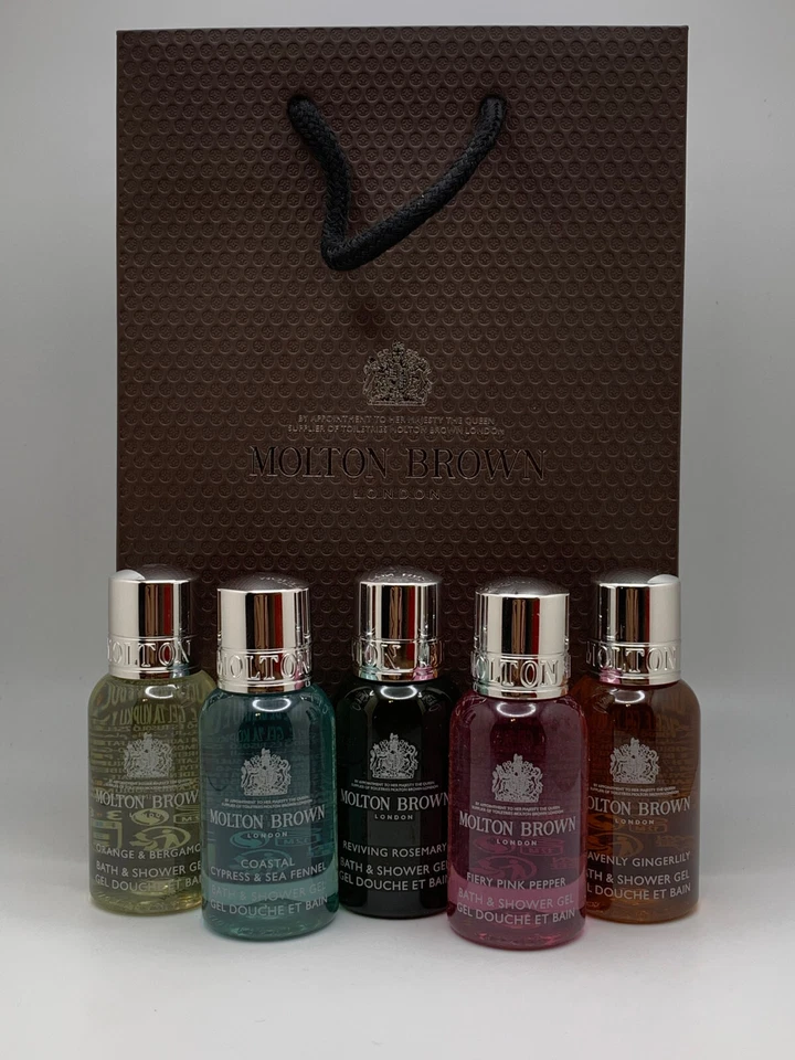 Molton Brown Ladies Shower Gel Gift Set (5 x 30ml Bottles & Gift Bag) - NEW