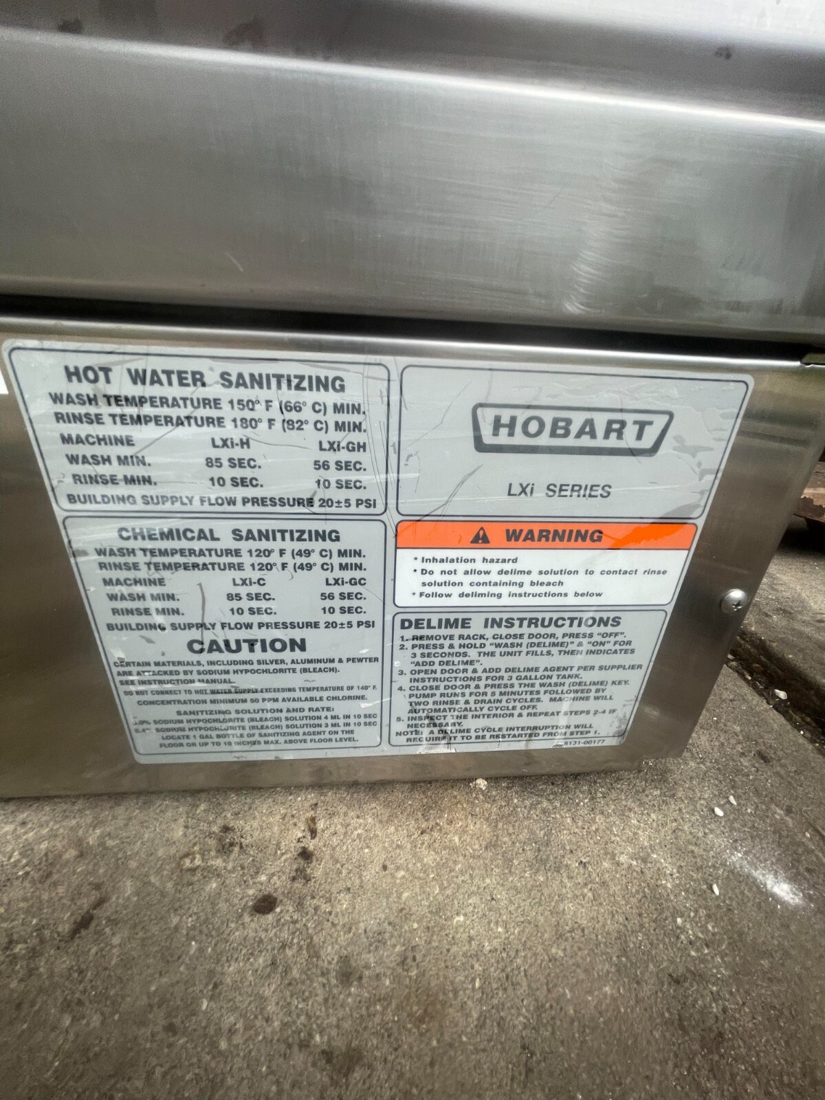 Hobart LXI Commercial Dishwasher eBay