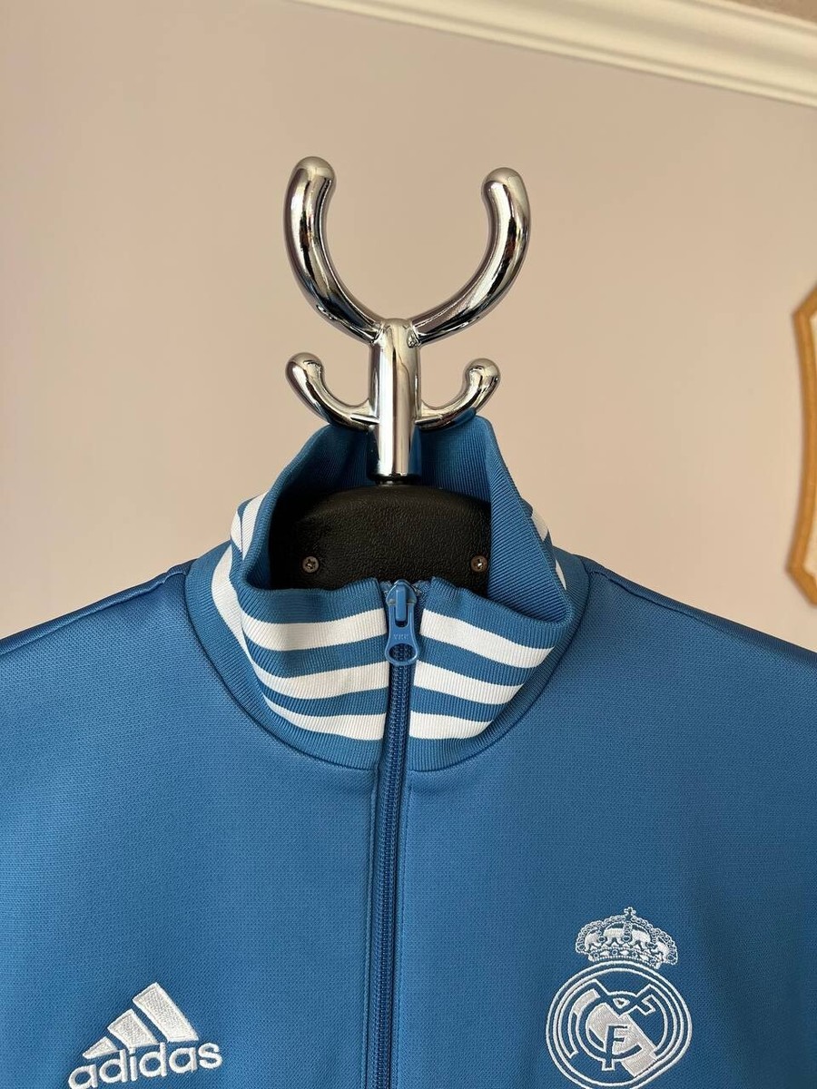 REAL MADRID 2017 TRACK JACKET LONG SLEEVE BLUE FULL ZIP ADIDAS
